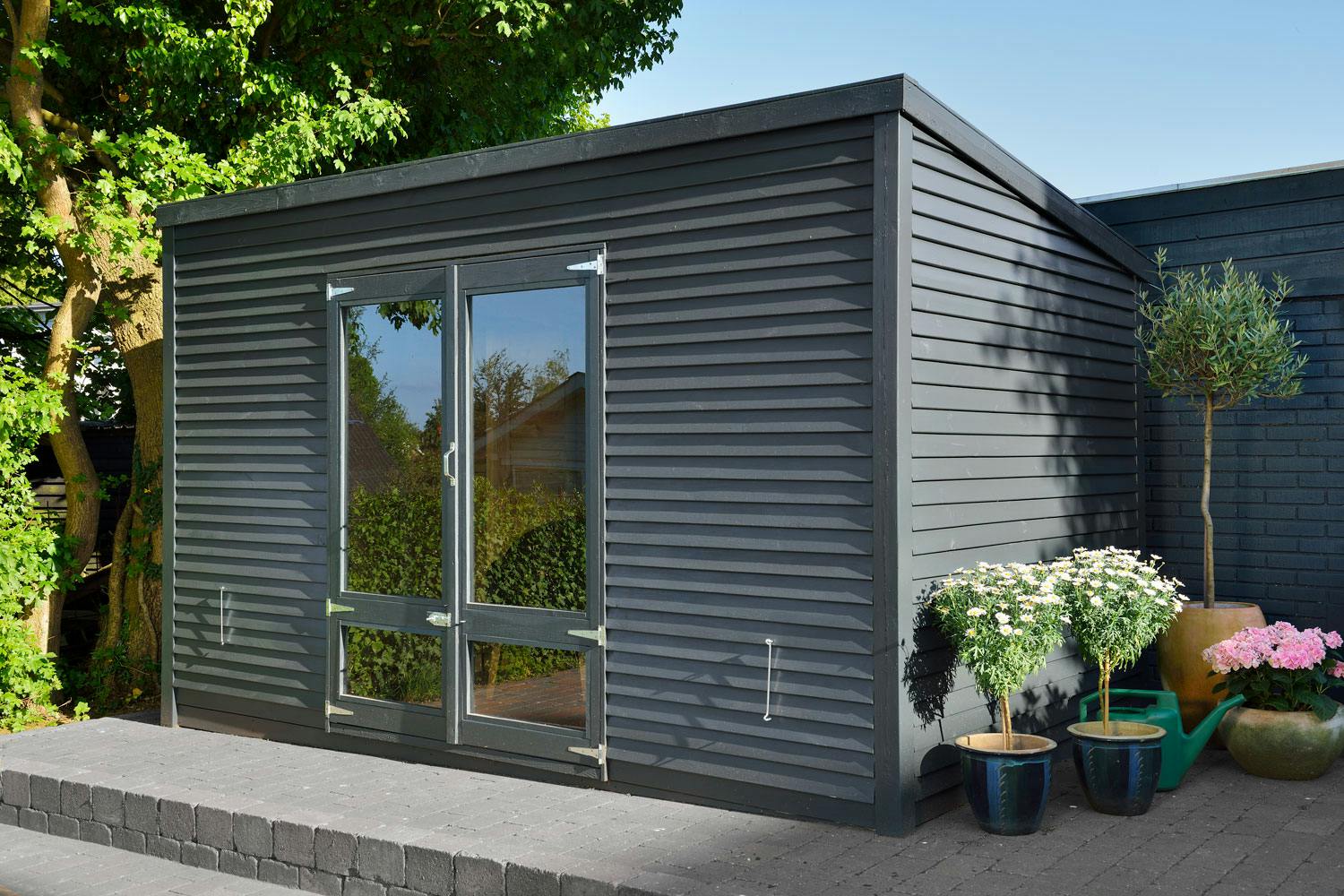 Rakenna pihavarasto Rakenna arkkitehdin suunnittelema pihavarasto